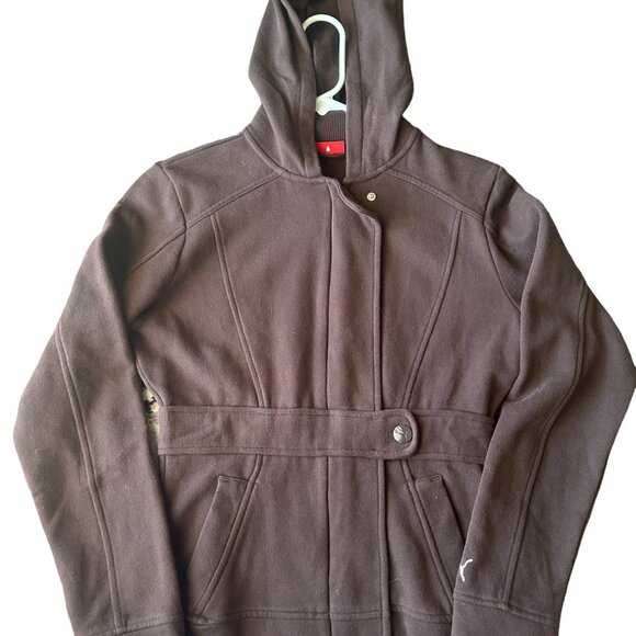 PUMA hooded Brown Women's Jacket with Zipper Size XS - Picture 2 of 15